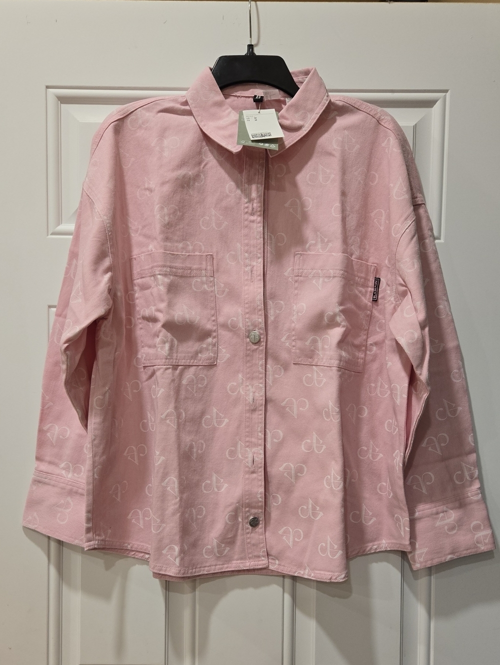 H&M Light Pink Black Pink Shacket